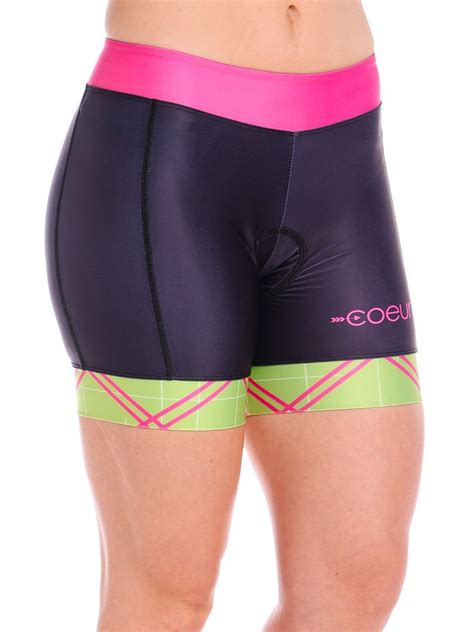 Womens Cycling Shorts In Pink Tartan Design Womens Cycling Jersey