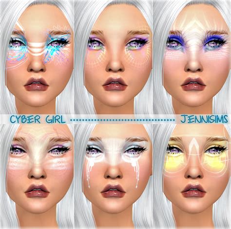 Jennisims Downloads Sims 4makeup Styles Cyber Girl