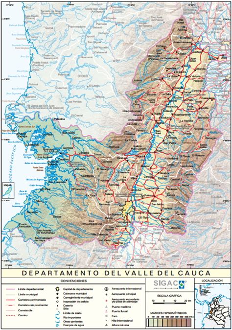 Mapa Para Imprimir De Valle Del Cauca Mapa Físico De Valle Del Cauca
