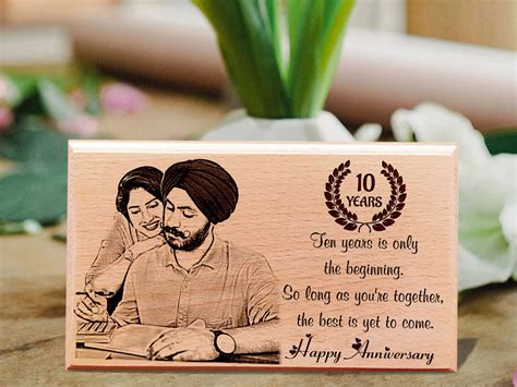 Personalized Engraved Wooden Photo Frame Anniversary T For Couples
