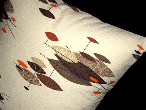 Mid Century Modern Pillow Cover Vintage Barkcloth Jetsons Etsy