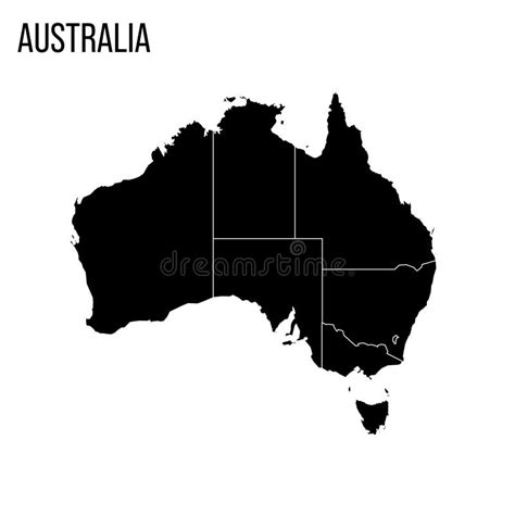 Australia Political Map Of Administrative Divisions Stock Illustration