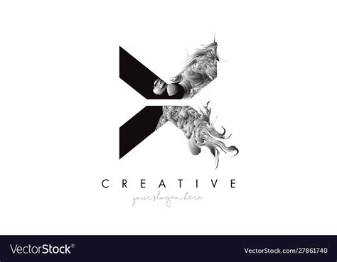 Letter X Logo Design Icon With Artistic Grunge Vector Image