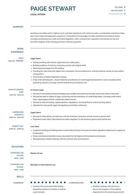 Energetic and passionate college student working toward a bs in marketing at the. Legal Intern Resume Sample | Resume, Marketing jobs, Work ...