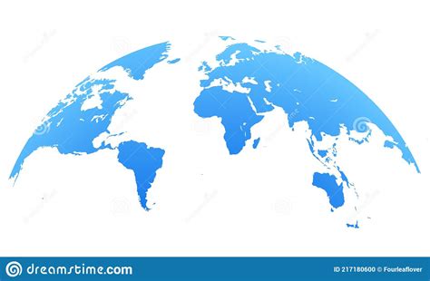 Blue World Map Globe Isolated On White Background Stock Vector
