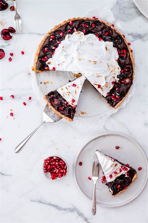 Chocolate Cherry And Pomegranate Torched Meringue Tart The Brick