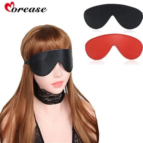 Morease Blindfold Bondage Restraints Pu Leather Sexy Toys Cosplay Eye Mask For Woman Fetish