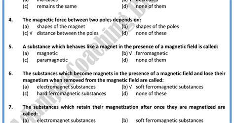 Adamjee Coaching Magnetism And Electromagnetism Mcqs