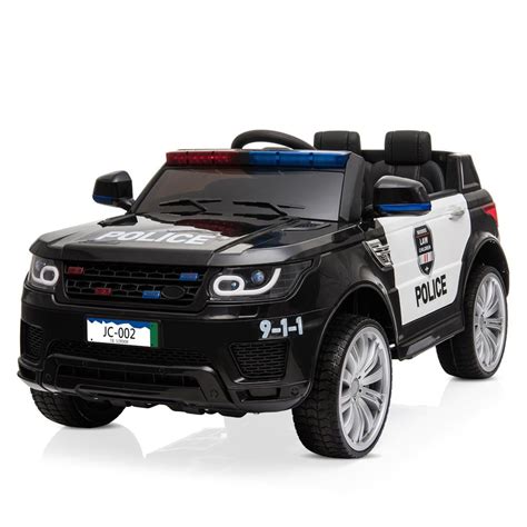 Ubesgoo Kids Police Car 12v Battery Powered Electric Rugged 4 Wheeler