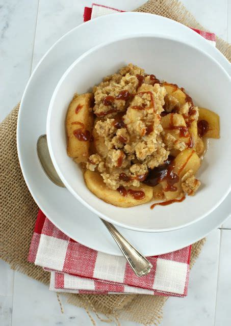 Old Fashioned Apple Crisp With Salted Caramel Drizzle With Lisa