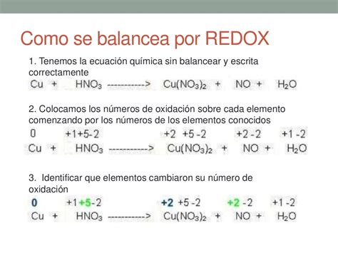 Balanceo De Ecuaciones Químicas Metodo Redox Tema 4