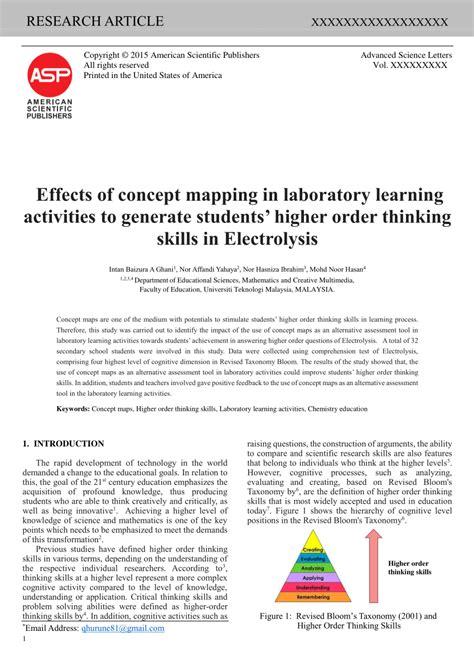 (very triggered to type in malay right now.) (eh, hello thinking skill no need i am not going to touch on the current kssr education policy as i think that it is a good policy, but with weak implementation. (PDF) Effects of concept mapping in laboratory learning ...