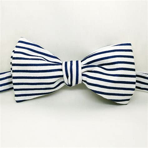Casual Blue Stripe Bow Tie Zepherra Hommes