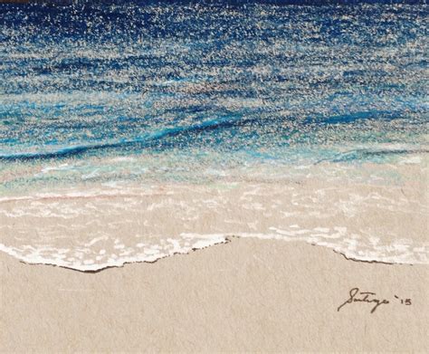 Beach Sunset Colored Pencil Drawing