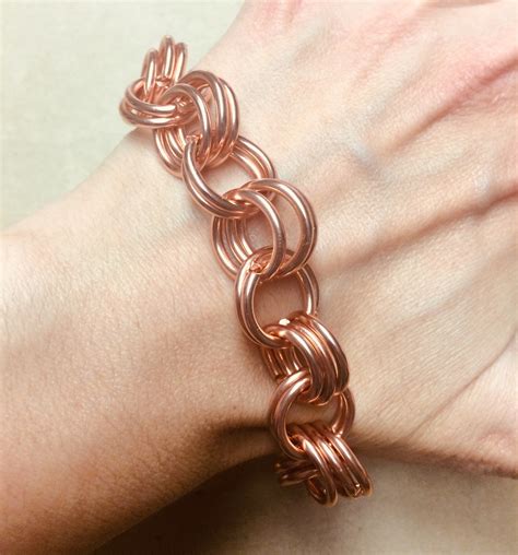 Handmade Copper Chain Bracelet Solid Copper Link Bracelet Etsy