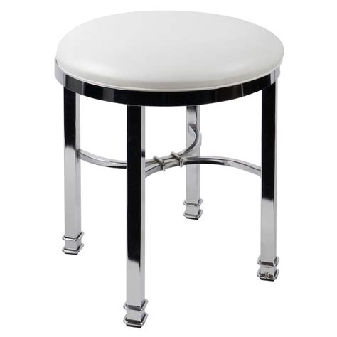 Silky Vanity Stool Chrome And White Vanity Stool Bathroom Decor Vanity