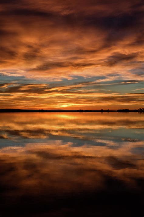 Portrait Of Sunrise Reflections On The Great Plains Photograph By Tony