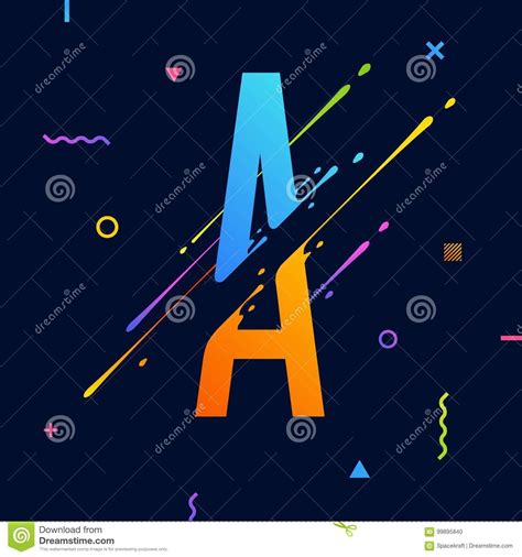 Modern Abstract Colorful Alphabet With Minimal Design Letter A