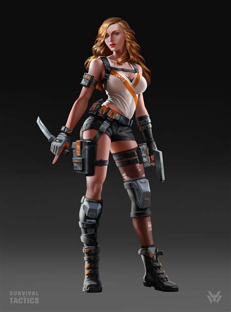 Artstation Commander Design For The Game—survival Tactics Xu Wang Cyberpunk Girl Female