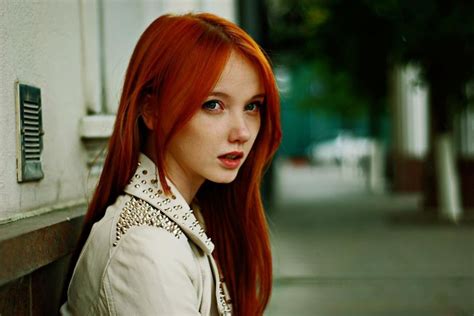Olesya Kharitonova Red Hair Green Eyes Red Hair Long Hair Color