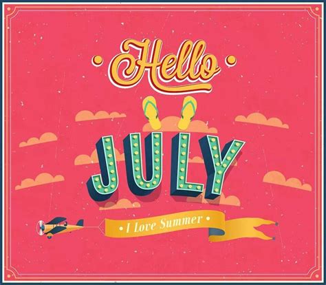 Hello July Hello July Summer Wallpaper Typographic Design