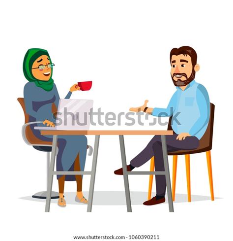 Business People Sitting Table Vector Modern Stock Vector Royalty Free