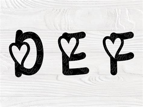 Heart Font Svg Valentines Alphabet Svg Font Cut Files Love Svg