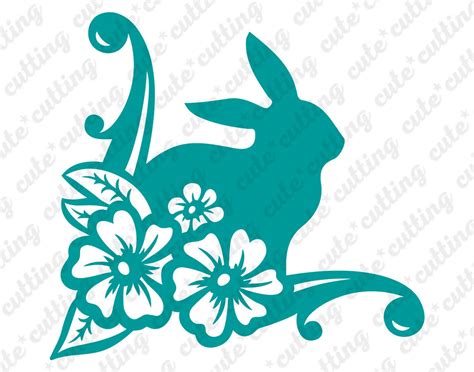 Easter svg floral bunny svg flower bunny svg Happy Easter | Etsy