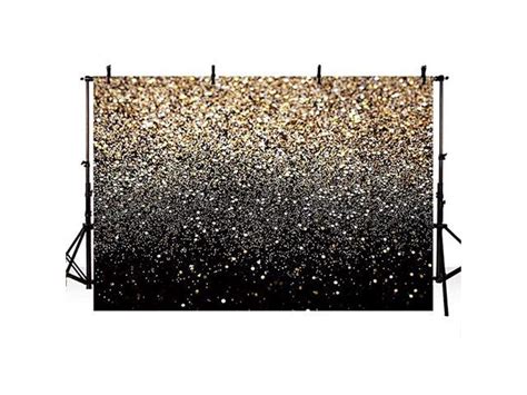 7x5ft Gold Glitter Sequin Spot Black Prom Backdrops Starry Sky Shining