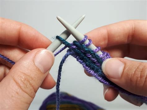 Slip as if to knit, slip as if to purl. Herringbone Knit Stitch - FREE Photo Tutorial