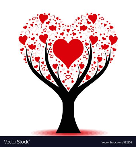 Beautiful Love Tree Royalty Free Vector Image Vectorstock