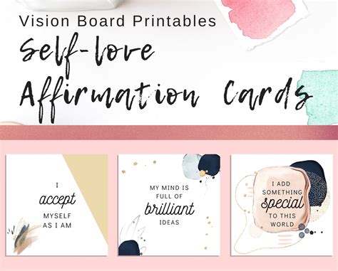 Vision Board Self Love Affirmation Cards Goal Cards Vision Board