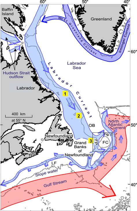 Map Of The Northern Atlantic Ocean Showing The Location Of Flemish Pass