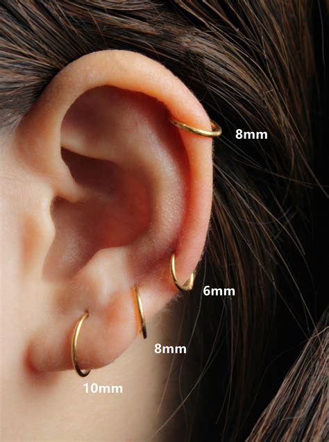 Cartilage Hoop Conch Piercing Small Tragus Hoop Daith Etsy