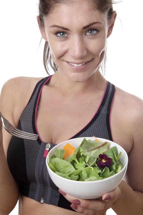 Eating Healthy And Staying Fit Stock Photo Image Of Girl White