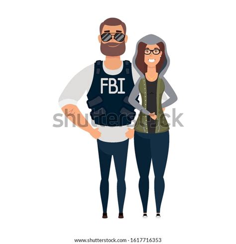 Young Man Fbi Agent Woman Characters Stock Vector Royalty Free 1617716353 Shutterstock