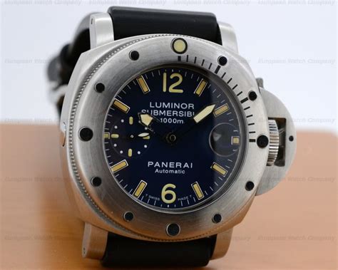 European Watch Company Panerai Luminor Submersible 1000m Ss Blue Dial 44mm