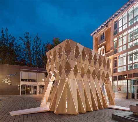 This Wood Pavilion Is Supported Entirely Through Origami Folds Archdaily