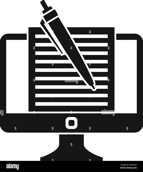 Computer Editor Icon Simple Illustration Of Computer Editor Vector