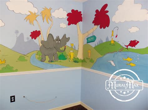 Murals Dr Seuss Cat In The Hat And Lorax Nursery Wall Murals Miami Fort Lauderdale West Palm