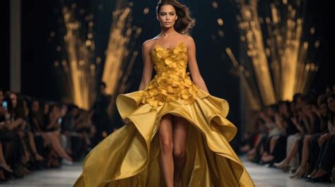 Premium Ai Image Elegance In Motion Captivating Fashion Show On The