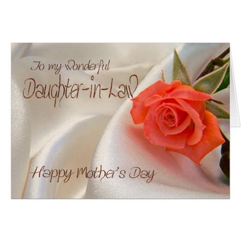 Daughter In Law Mothers Day Card With A Pink Rose