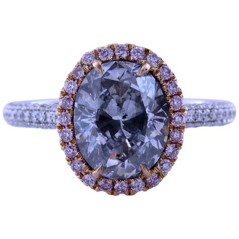 Gia Certified 303 Carat Oval Natural Light Blue Si2 Diamond Engagement