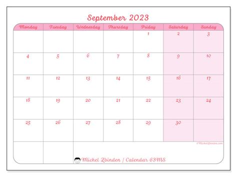 September 2023 Printable Calendar 772ms Michel Zbinden Hk Gambaran