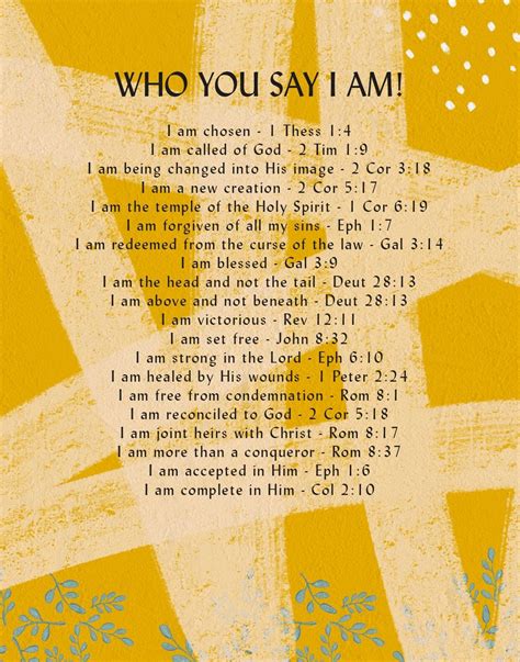 Who You Say I Am God Encouragement Sayings Bible Study Topics