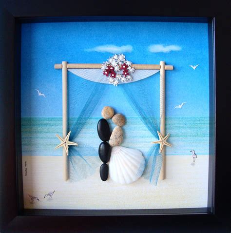 Wedding Gift Pebble Art Couple S Pebble Art Custom Wedding Gift