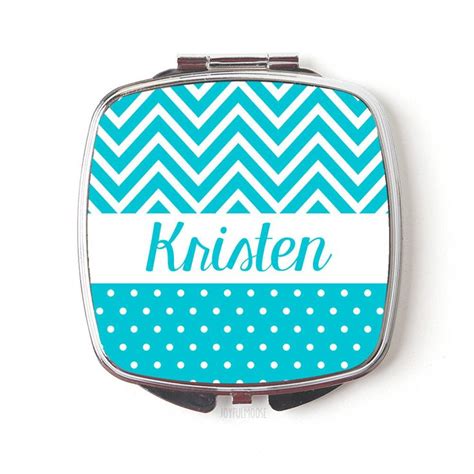 Personalized Compact Mirror - Turquoise Personalized Bridesmaids Gifts - Personalized Purse ...