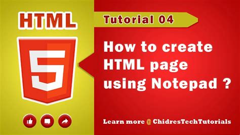 How To Create A Html Page Using Notepad Html Tutorial 04 Youtube