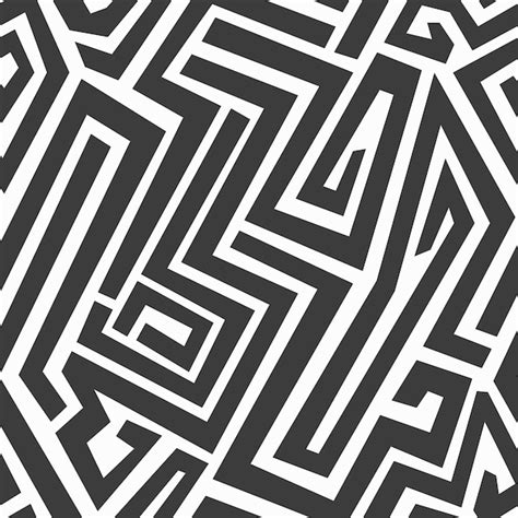 Premium Vector Monochrome Maze Seamless Pattern