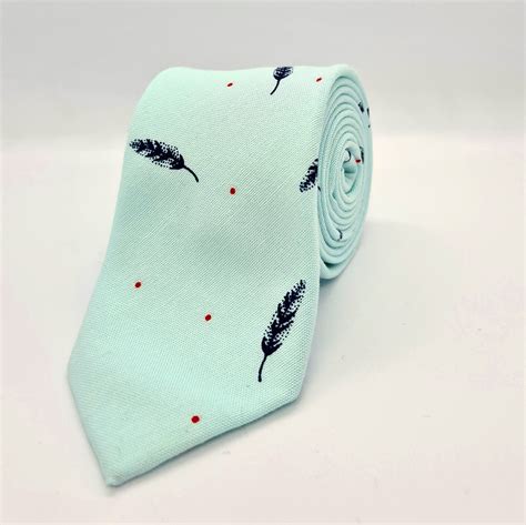 Corbata De Plumas Algodón Pato Huevo Azul Corbata Masculina Etsy España